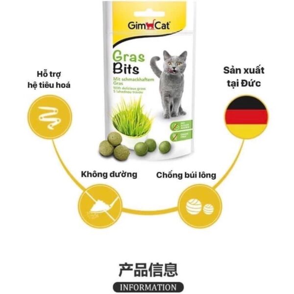 Viên Cỏ Mèo GimCat Grasbit bổ sung chất xơ
